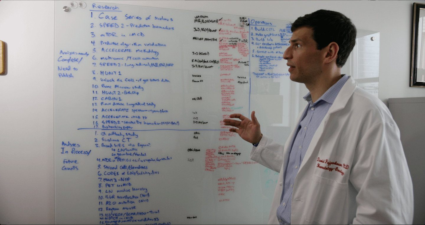 David Fajgenbaum white board